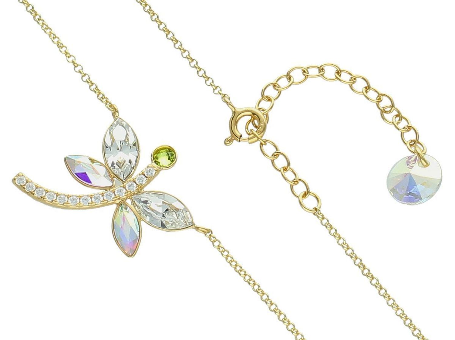 Naszyjnik pozłacany NDCG4228CAB – Ważka z kryształami Swarovski i cyrkoniami.jpg