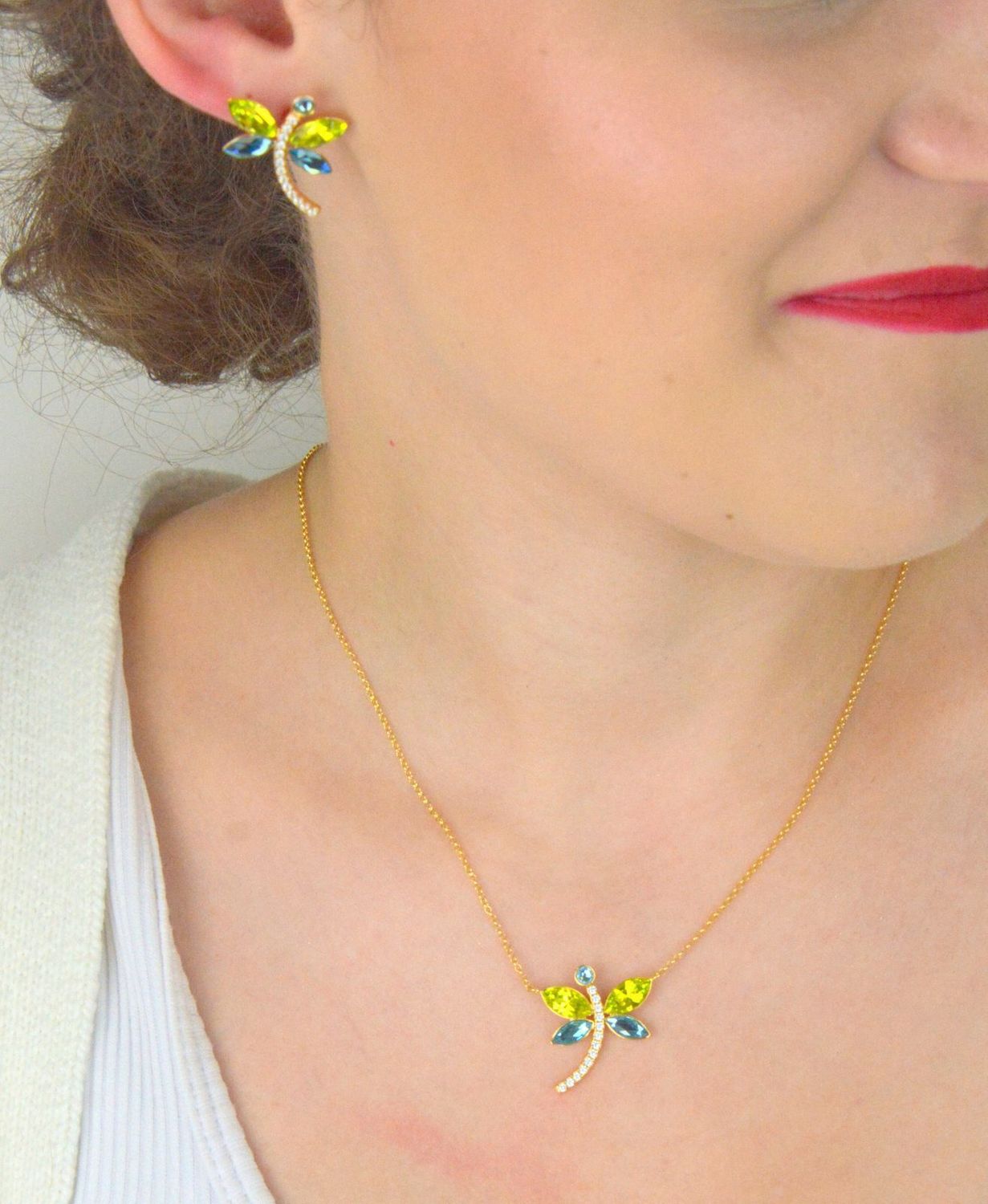 Naszyjnik pozłacany srebrny 925 z ważką i kryształami Swarovski – Biżuteria elegancka.jpg