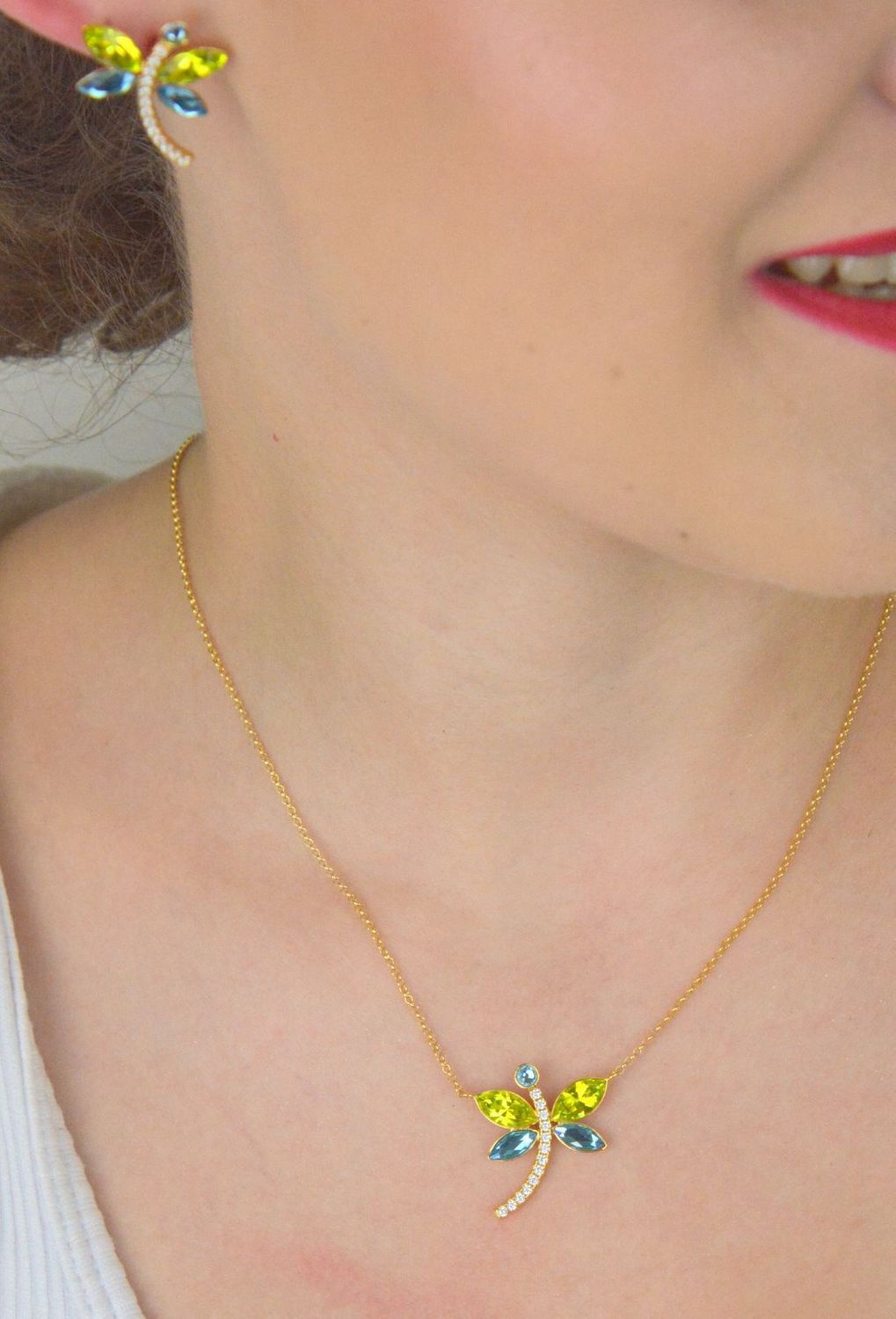 Naszyjnik pozłacany srebrny 925 z ważką i kryształami Swarovski – Biżuteria elegancka.jpg