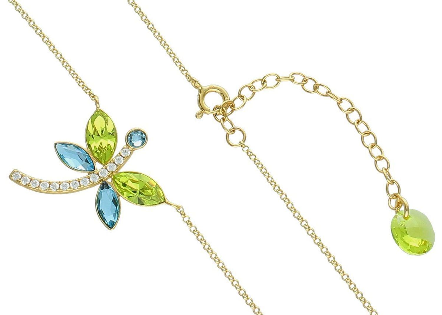 Naszyjnik pozłacany srebrny 925 z ważką i kryształami Swarovski – Biżuteria elegancka.jpg