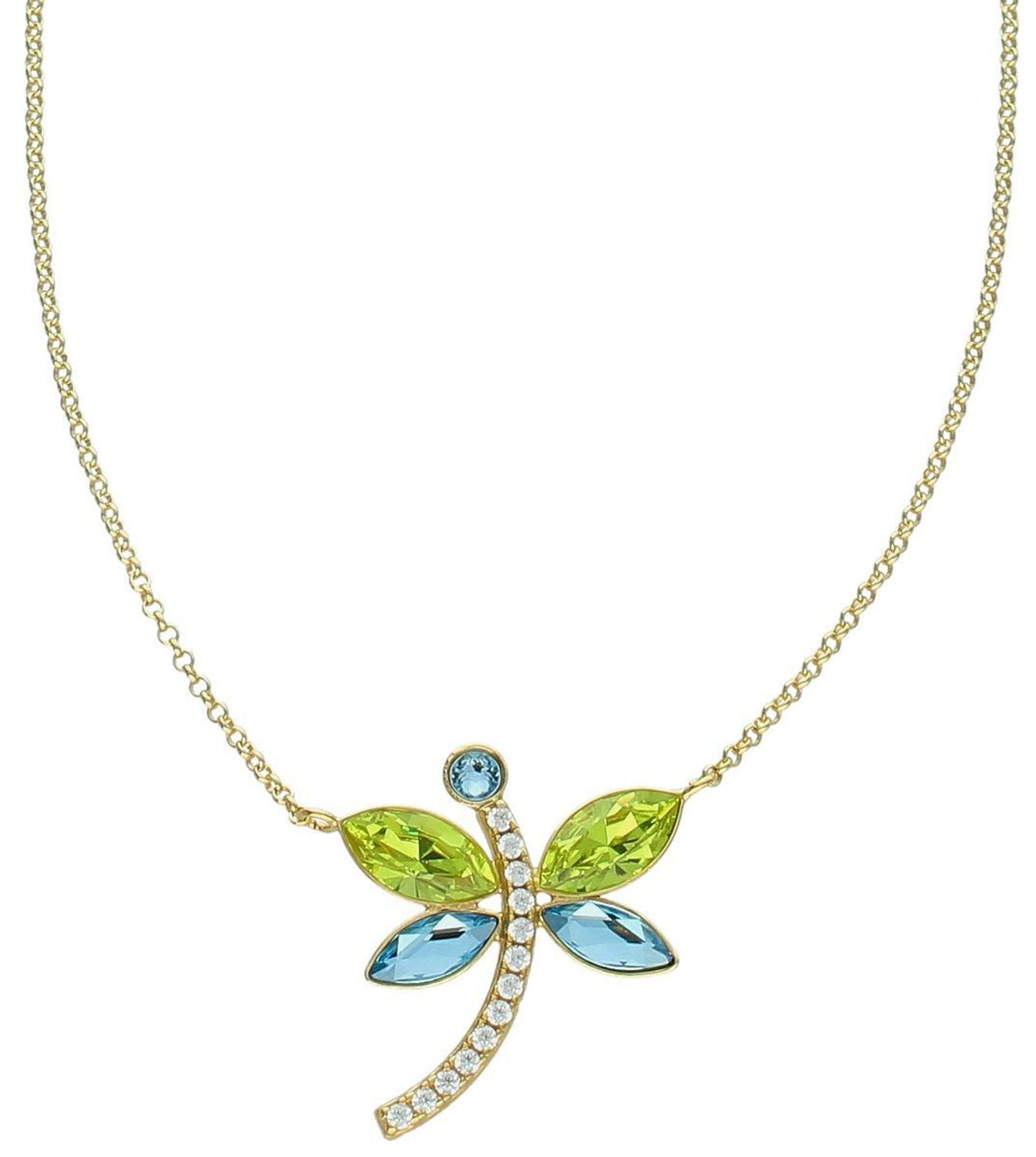 Naszyjnik pozłacany srebrny 925 z ważką i kryształami Swarovski – Biżuteria elegancka.jpg