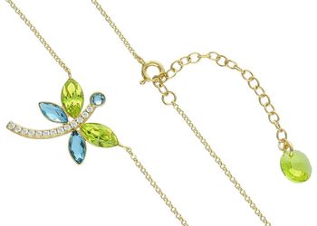 Naszyjnik pozłacany srebrny 925 z ważką i kryształami Swarovski – Biżuteria elegancka zapięcie.jpg
