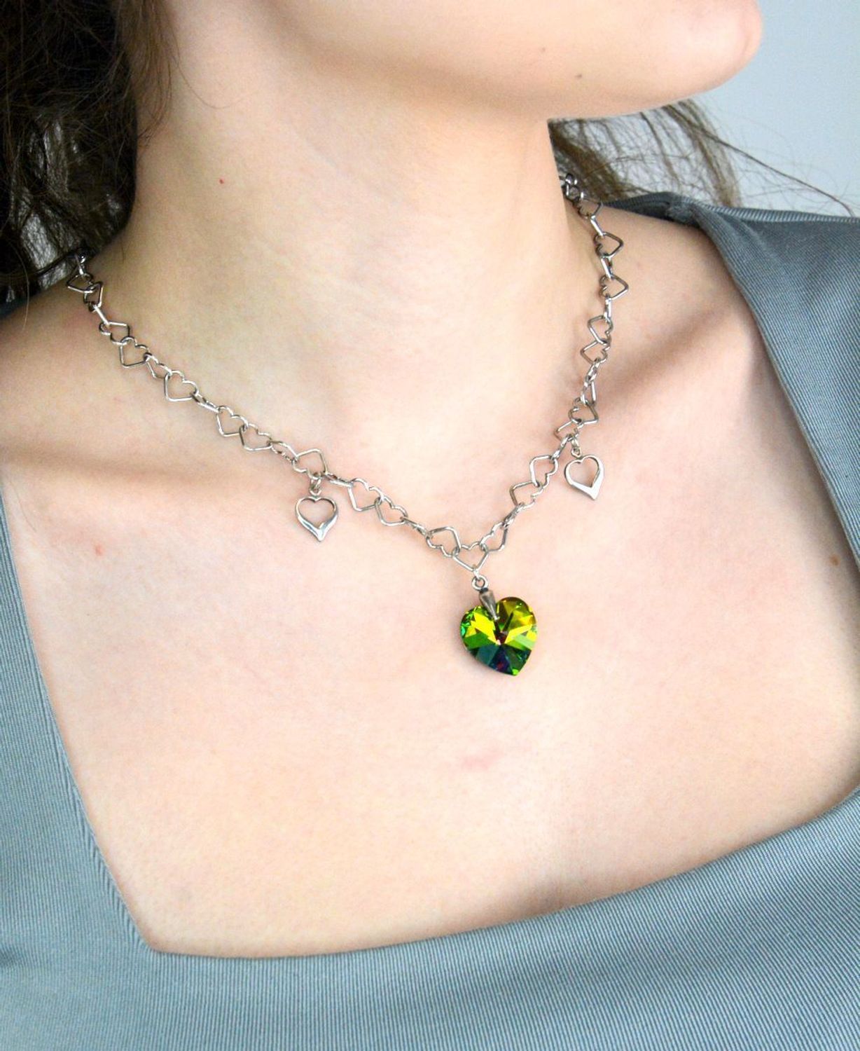 Naszyjnik Swarovski Elements serce pr 925, NE5006(NMC100) Srebrny naszyjnik damski z kryształem Swarovskiego. Naszyjniki serce z kryształem Swarovskiego od lat 1.jpg