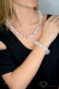 Naszyjnik Swarovski Rich Bicone Aurore Boreale Crystal ✓Biżuteria ślubna z opalizującymi kryształkami ✓Biżuteria damska  (1).JPG