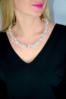 Naszyjnik Swarovski Rich Bicone Aurore Boreale Crystal ✓Biżuteria ślubna z opalizującymi kryształkami ✓Biżuteria damska  (4).JPG