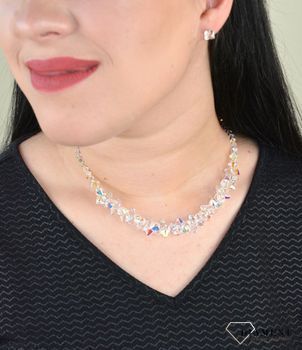 Naszyjnik ślubny z opalizującymi kryształkami Swarovski NEG63015301AB.  Kolia doskonała do sukni ślubnej. Naszyjnik z dużych,  ekskluzywnych kryształów Swarovski® crystals (1).JPG