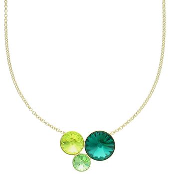 Naszyjnik pozłacany srebrny 925 NG11223EMCG z trzema kryształami Swarovski w kolorze zielonym.jpg