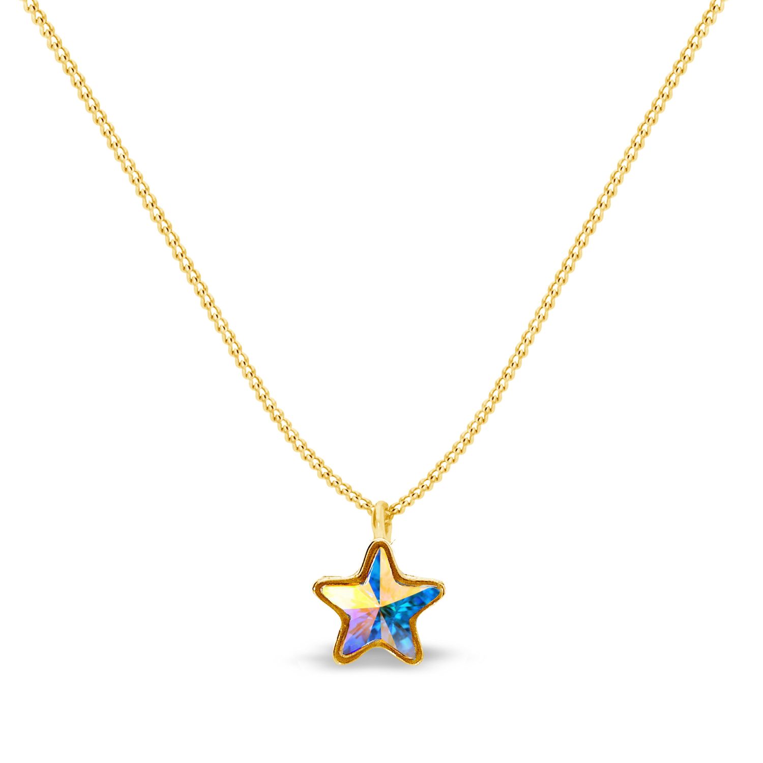 Srebrny naszyjnik  Pozłacana, opalizująca gwiazdka Swarovski Crystals 925 NG28165AB-S.jpeg