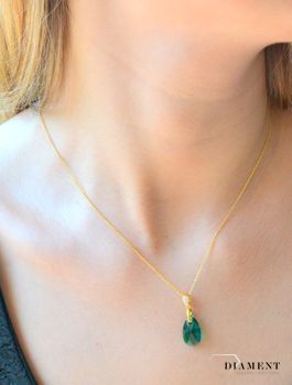 Naszyjnik damski pozłacany z kryształem w kolorze Emerald NG610616EM (4).JPG