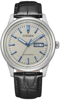 Zegarek męski Citizen Automatic NH8400-10AE.  Zegarek mechaniczny wyposażony dodatkowo w urządzenie nazywane automatycznym naciągiem. Zegarek męski na czarnym pasku. Zegarek męski automatyczny. Zegarek elegancki Citizen na pasku na prezent..jpg