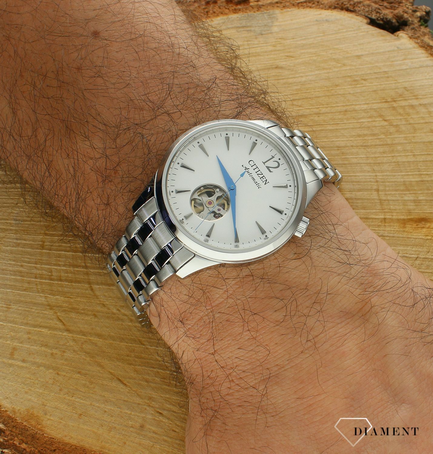 Zegarek męski Citizen Elegance Mechanical Open Heart NH9131-73A. Zegarek na bransolecie. Zegarek męski automatyczny. Zegarek męski Citizen. Męski zegarek Citizen z otwartym mechanizmem. Męski automatyczny Citizen na prezent (2).jpg