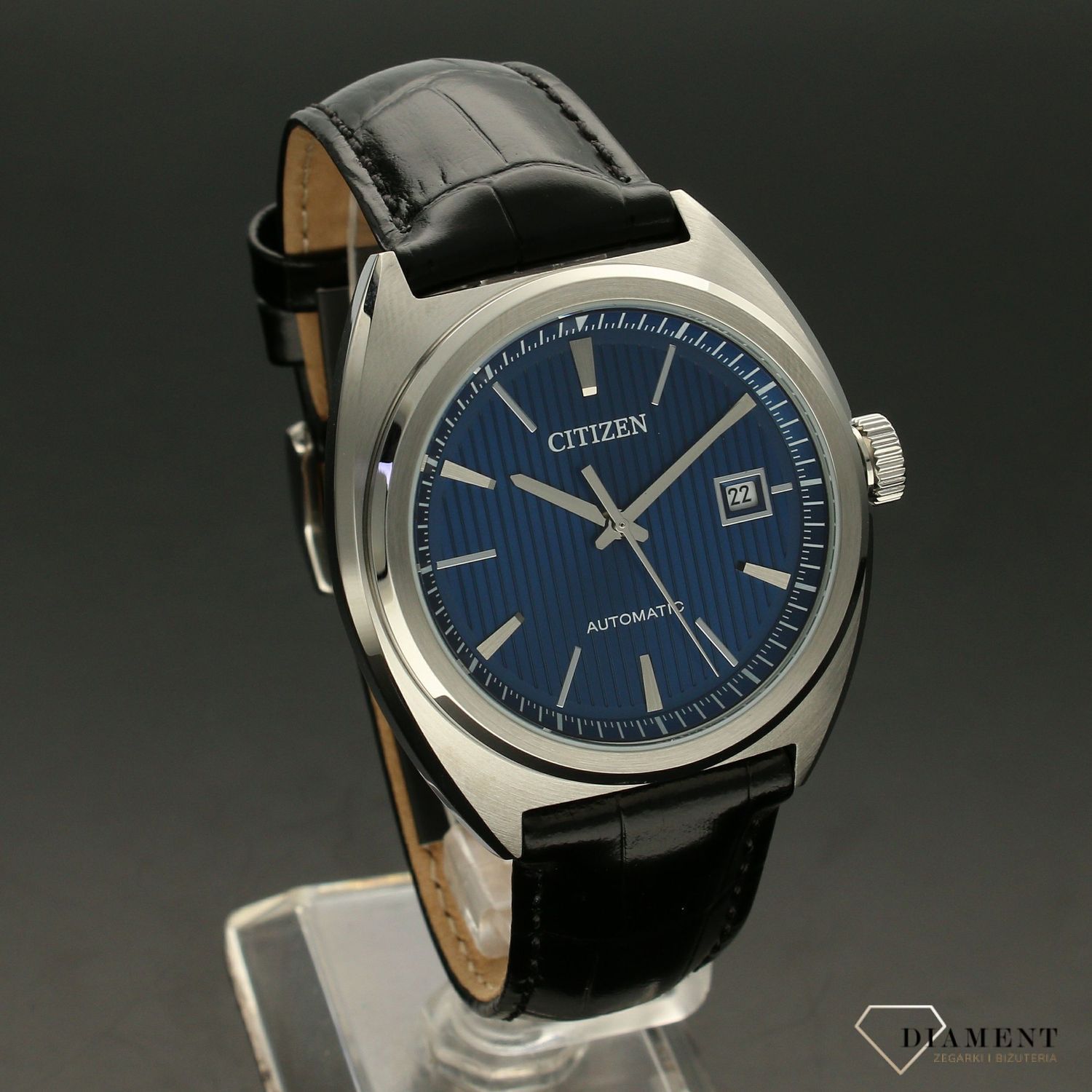 Zegarek męski CITIZEN NJ0100-46L na skórzanym, czarnym pasku Automatic NJ0100-46L.xs.jpg