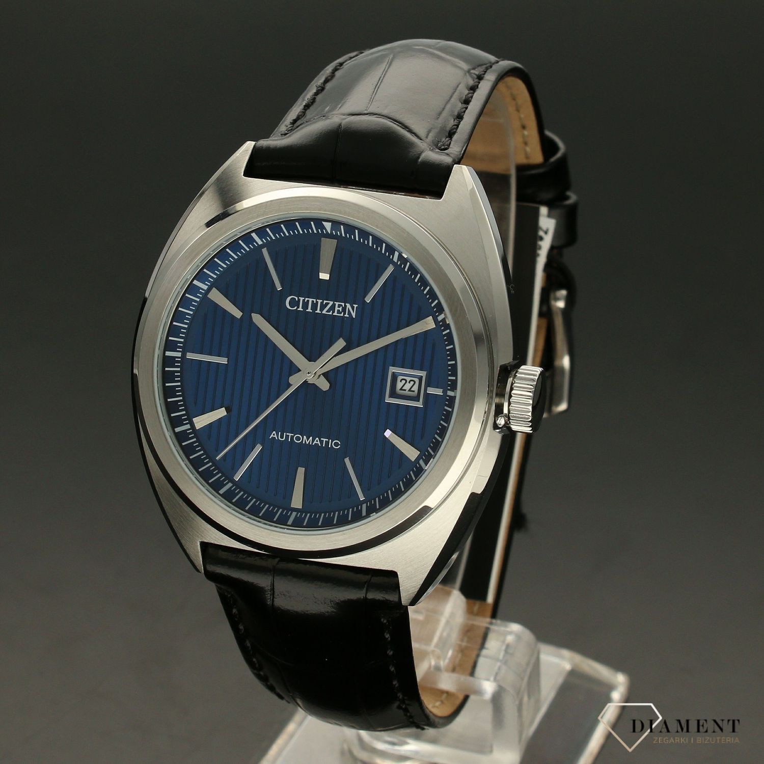 Zegarek męski CITIZEN NJ0100-46L na skórzanym, czarnym pasku Automatic NJ0100-46L.xs.jpg