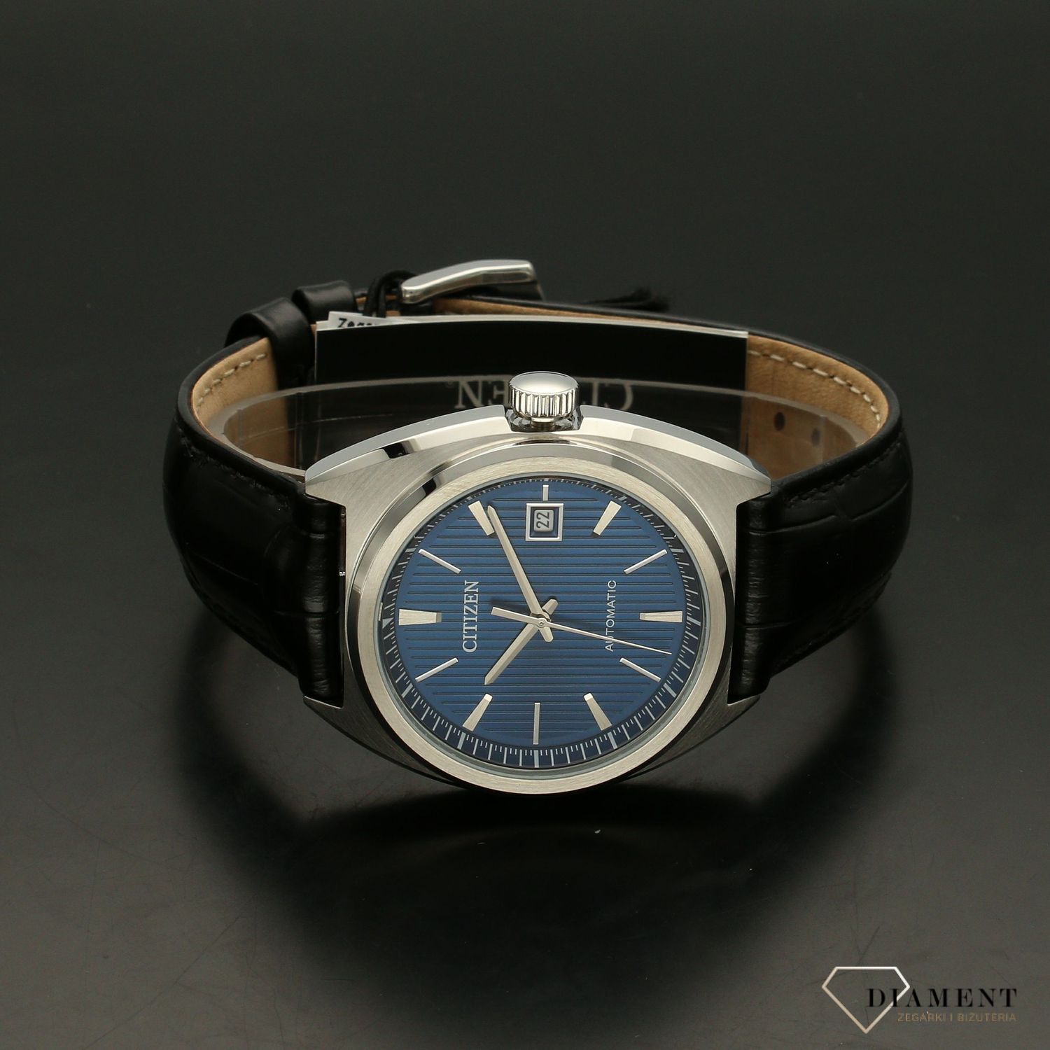 Zegarek męski CITIZEN NJ0100-46L na skórzanym, czarnym pasku Automatic NJ0100-46L.xs.jpg