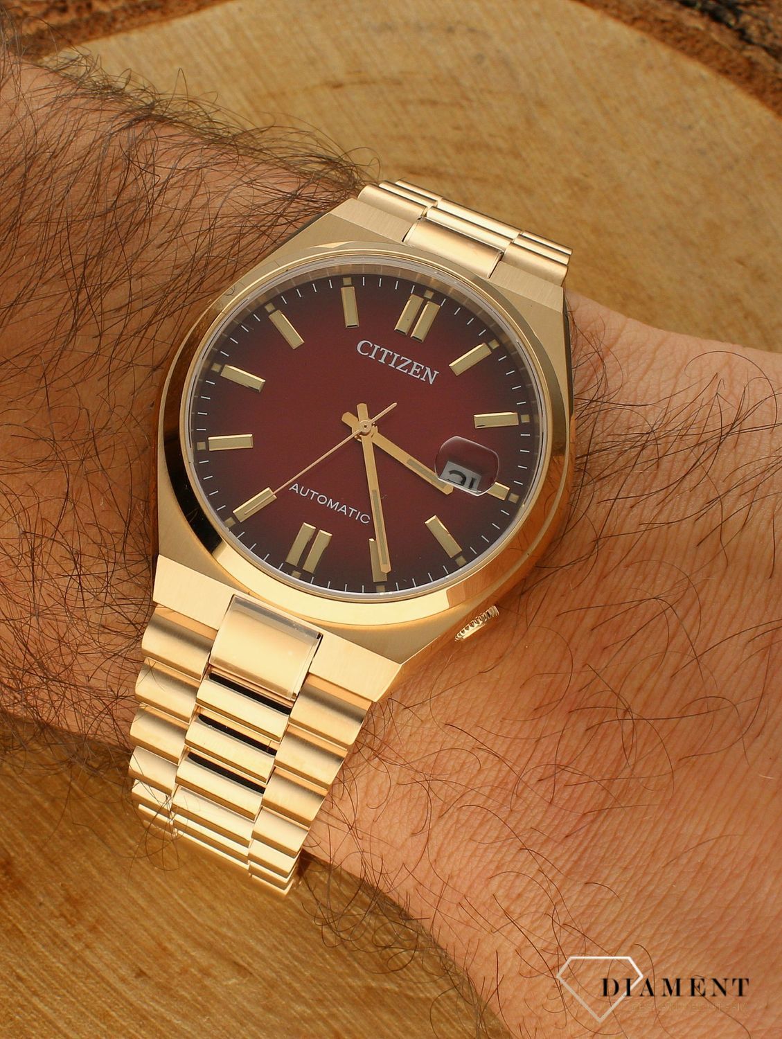 Zegarek męski Citizen Tsuyosa Red Automatic Classic Sapphire NJ0153-82X. Męski zegarek automatyczny. Zegarek męski automatyczny na bransolecie. Męski zegarek z czerwoną tarczą. Zegarek męski Citizen z datownikiem. Zegarek męski automatyczny Cit.jpg