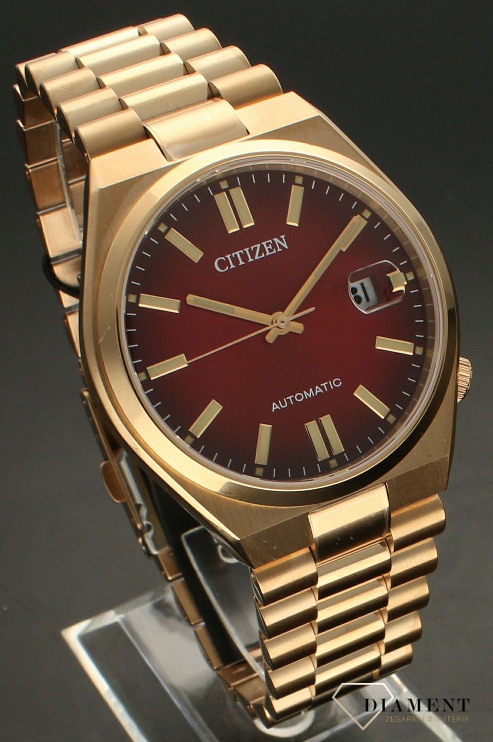 Zegarek męski Citizen Tsuyosa Red Automatic Classic Sapphire NJ0153-82X. Męski zegarek automatyczny. Zegarek męski automatyczny na bransolecie. Męski zegarek z czerwoną tarczą. Zegarek męski Citizen z datownikiem. Zegarek męski automatyczny Cit.jpg