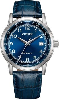 Zegarek Citizen Classic Mechanical NJ0210-13L – męski zegarek automatyczny z niebieską tarczą i skórzanym paskiem.jpg