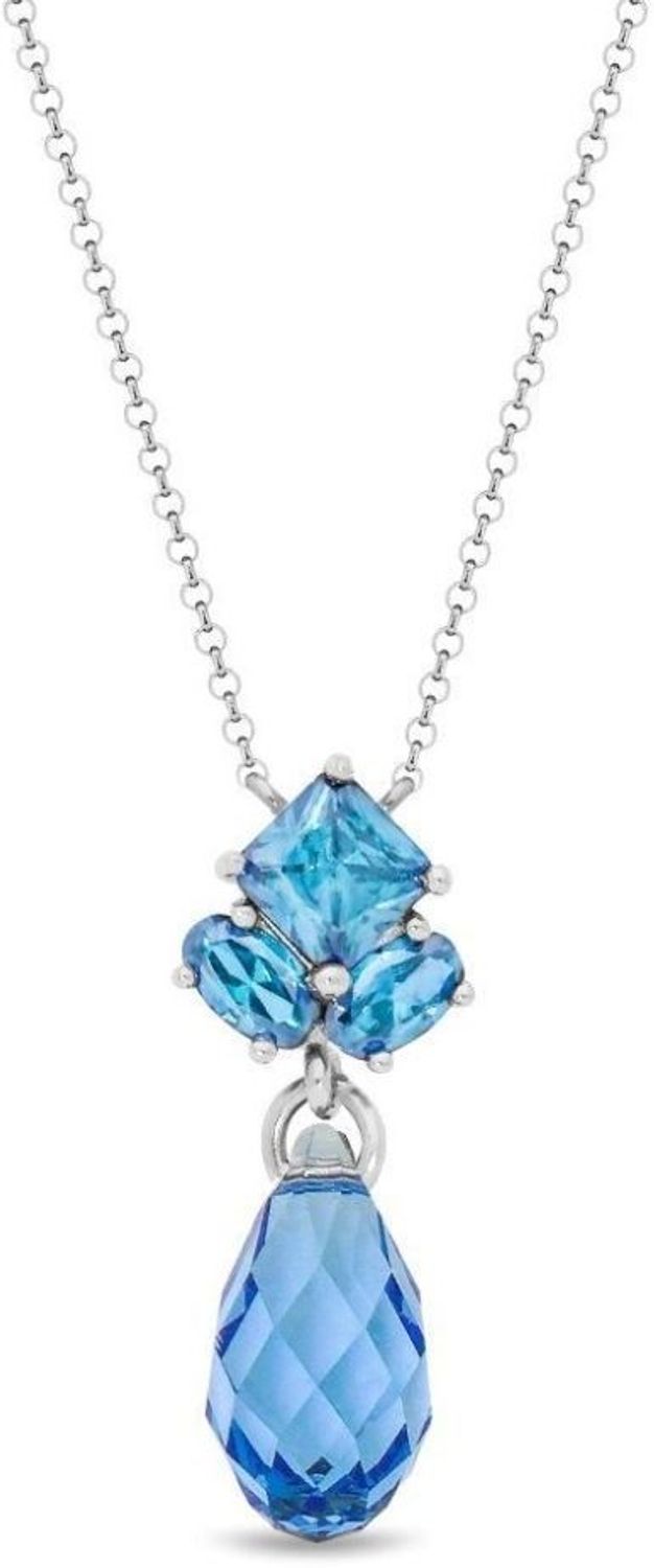 Elegancki naszyjnik Spark Ice Blue NK6010AQIB wykonany z srebra próby 925, ozdobiony luksusowymi kryształkami w kolorze Ice Blue. Długość łańcuszka 45 cm (38 cm + 7 cm przedłużki). Idealny na pr.jpg