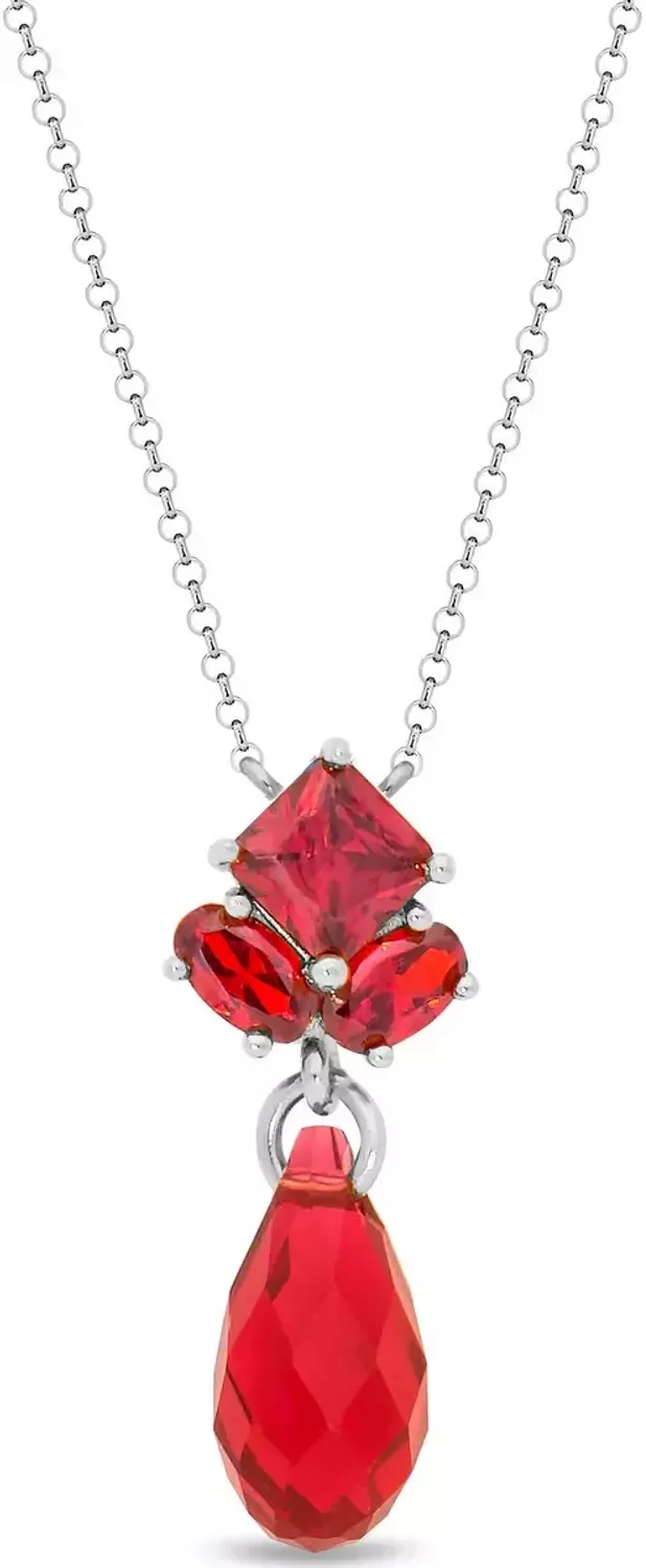 Elegancki srebrny naszyjnik damski próby 925 z czerwonym kryształem Swarovski. Regulowana długość 38+7 cm, zapięcie na karabińczyk. Idealny prezent – sprawdź teraz!1.webp