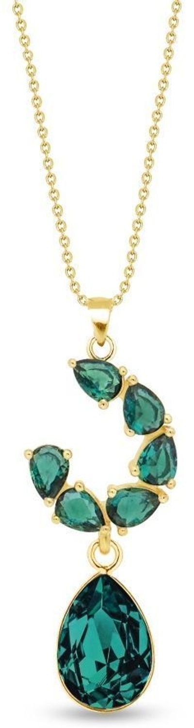 Naszyjnik pozłacany Spark Gamberi NKG4320EMEM wykonany ze srebra próby 925, zdobiony zielonymi cyrkoniami i ekskluzywnymi kryształami Emerald. Zapakowany w eleganckie pudełko. Gwarancja 2 lata.1.jpg