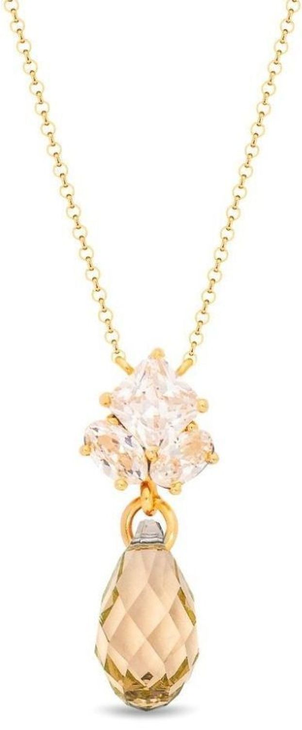 Elegancki naszyjnik Spark Golden Shadow NKG6010CGS wykonany z pozłacanego srebra próby 925, ozdobiony luksusowymi kryształkami. Długość łańcuszka 45 cm (38 cm + 7 cm przedłużki). 1.jpg