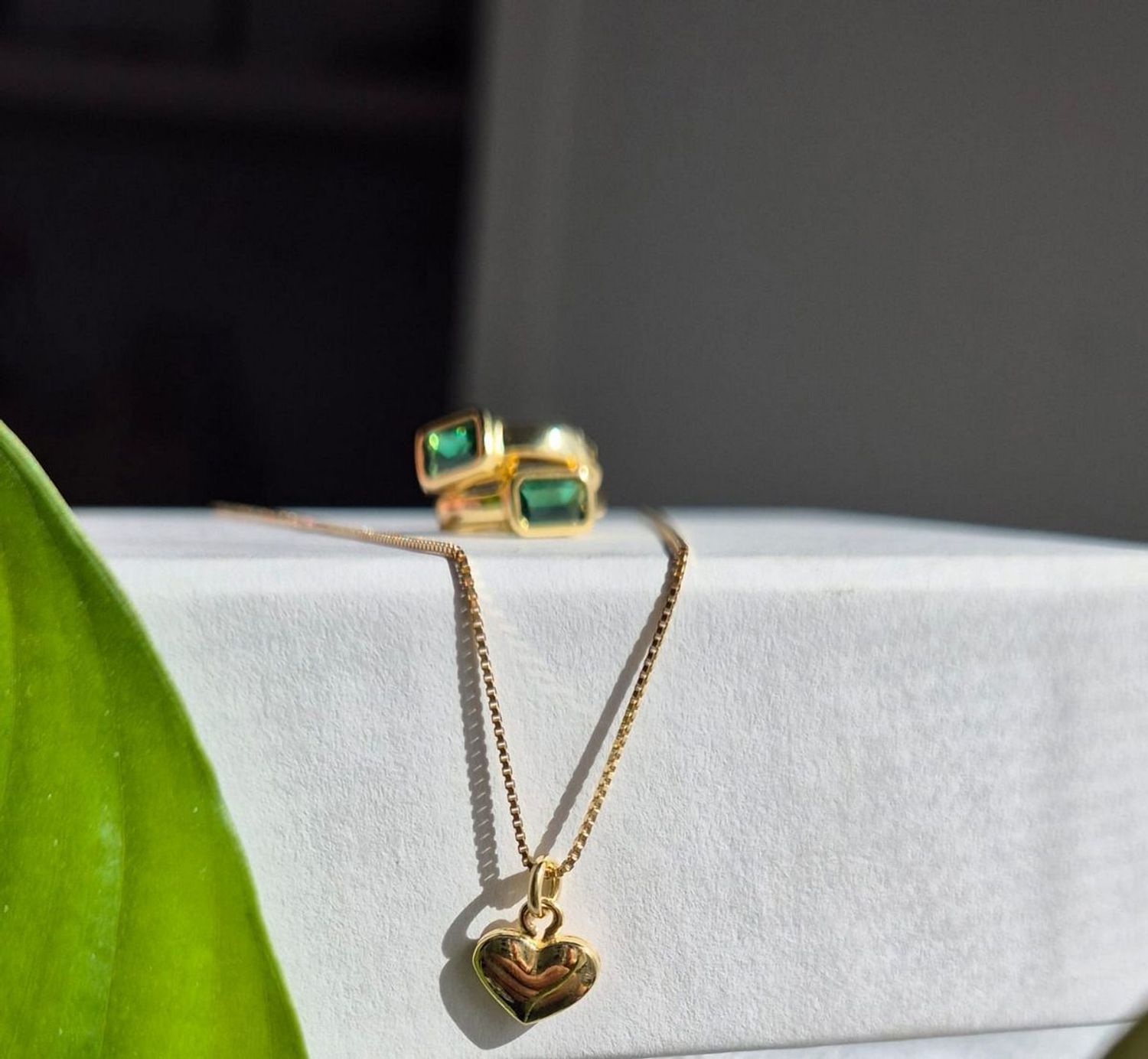 Naszyjnik srebrny pozłacany NM26796Z – łańcuszek kostka z serduszkiem 8x7 mm, próba 925 , pozłacany.jpg