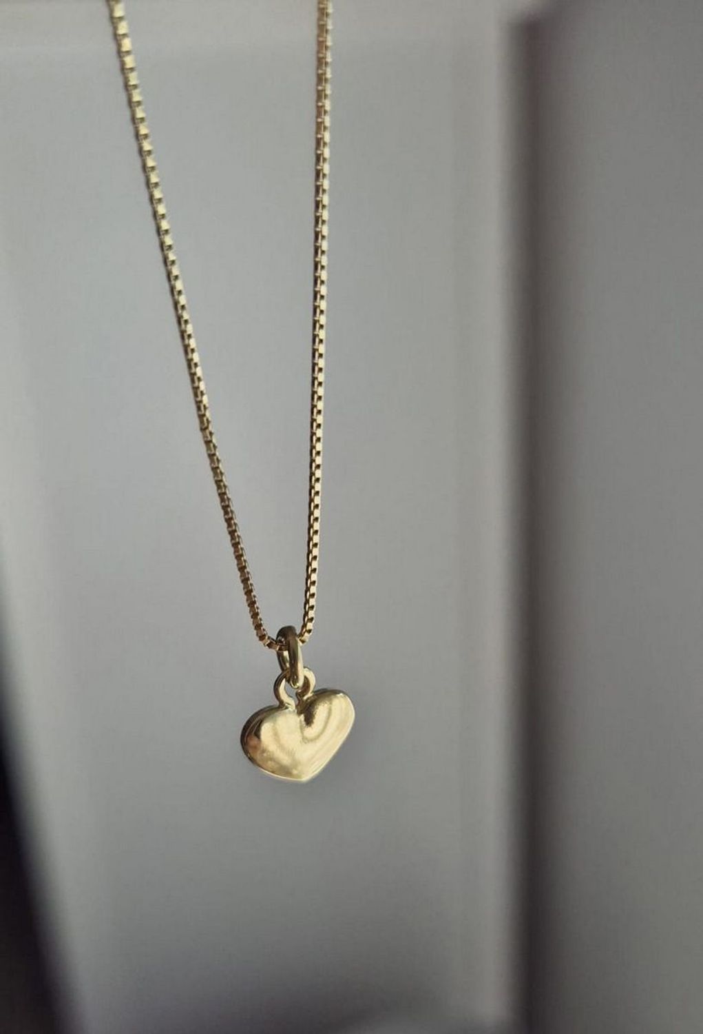 Naszyjnik srebrny pozłacany NM26796Z – łańcuszek kostka z serduszkiem 8x7 mm, próba 925 , pozłacany.jpg