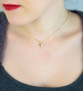 Elegancki naszyjnik damski srebrny pozłacany NM26796Z 💖 z łańcuszkiem kostka i małym serduszkiem 8x7 mm. Srebro próby 925, długość 40 cm + 3 cm przedłużka, waga 2,20 g. Subtelna biżuteria dla kobiet! (1).JPG