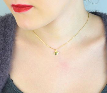 Elegancki naszyjnik damski srebrny pozłacany NM26796Z 💖 z łańcuszkiem kostka i małym serduszkiem 8x7 mm. Srebro próby 925, długość 40 cm + 3 cm przedłużka, waga 2,20 g. Subtelna biżuteria dla kobiet! (3).JPG