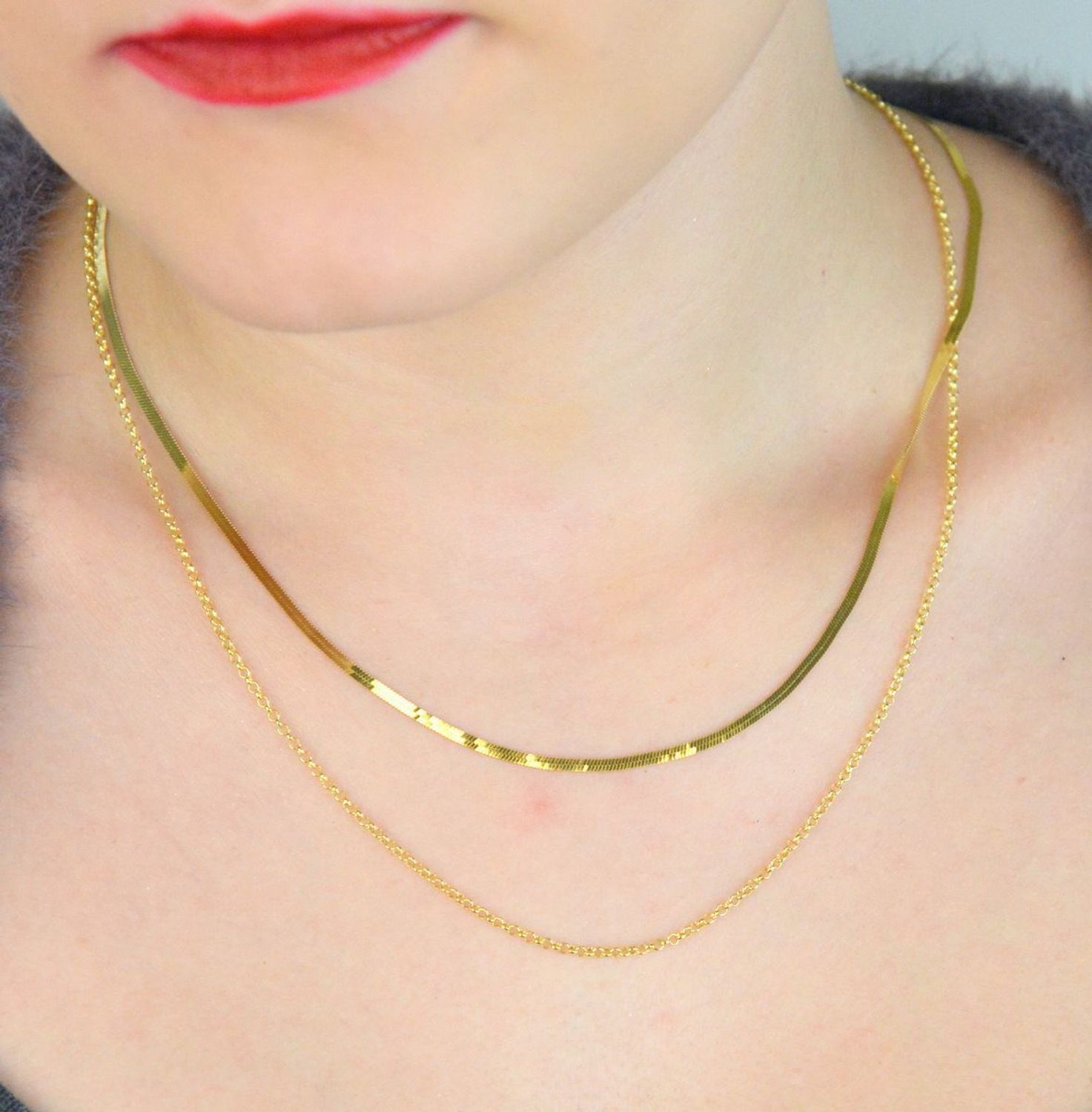 Naszyjnik srebrny pozłacany NM27658Z – podwójny łańcuszek.jpg