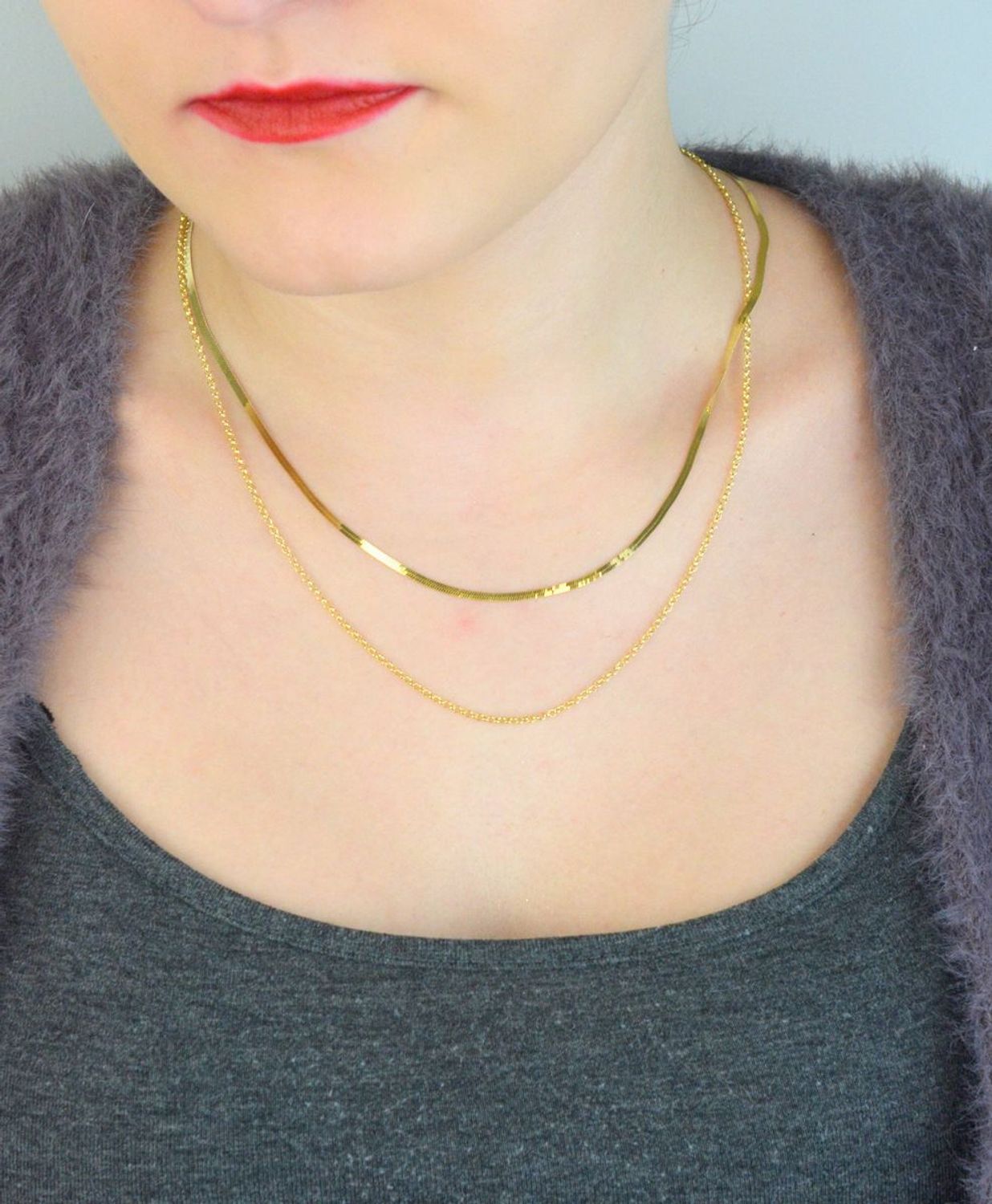 Naszyjnik srebrny pozłacany NM27658Z – podwójny łańcuszek.jpg