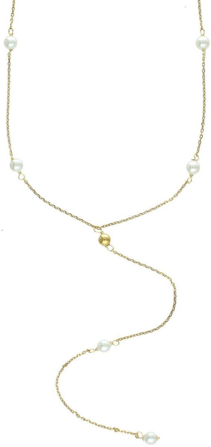 Naszyjnik srebrny pozłacany NM28688MZ – krawatka z perłami 5 mm, próba 925.jpg