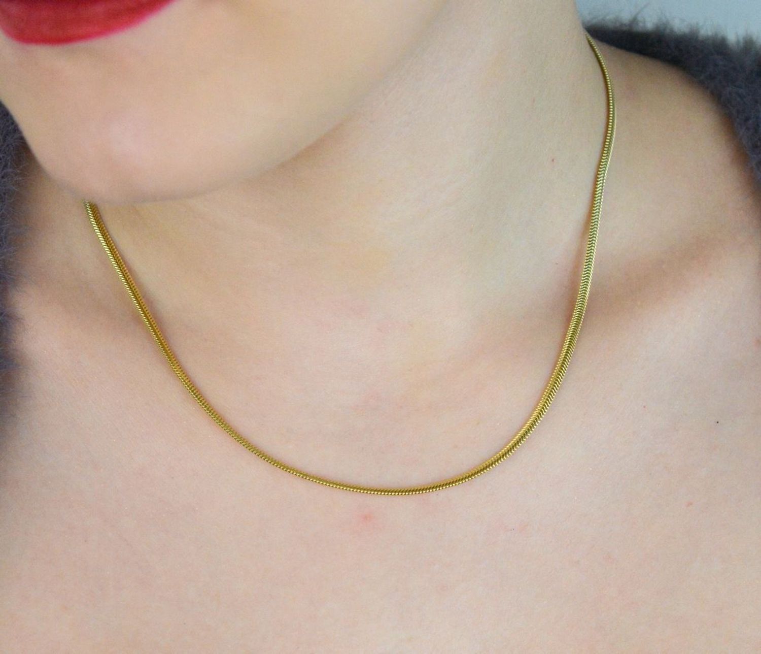 Naszyjnik srebrny pozłacany NM28978Z – lineczka płaska 3 mm, próba 925 pozłacany.jpg