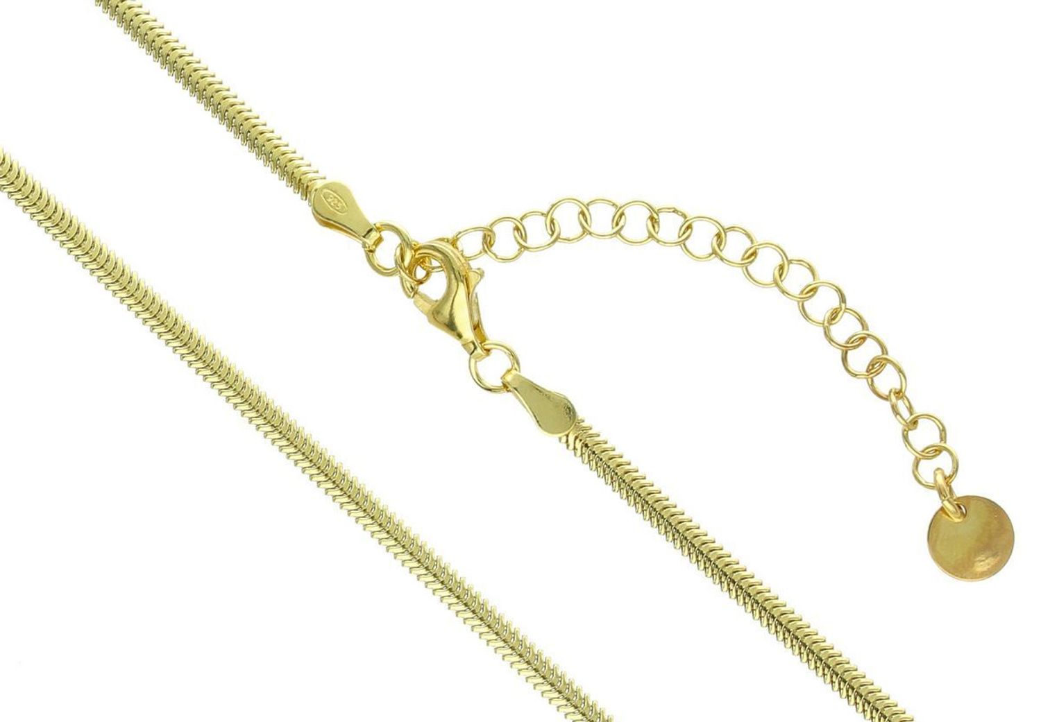 Naszyjnik srebrny pozłacany NM28978Z – lineczka płaska 3 mm, próba 925 pozłacany.jpg