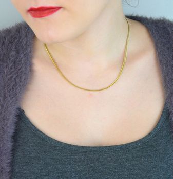 Elegancki naszyjnik damski srebrny pozłacany NM28978Z 💛 lineczka płaska 3 mm. Srebro próby 925, długość 40 cm + 5 cm przedłużka, waga 4,70 g. Subtelna i ponadczasowa biżuteria dla kobiet! (4).JPG