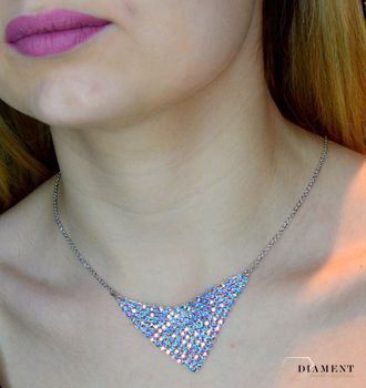 Naszyjnik Srebrny Swarovski Chic Aurore Boreale NMESH18AB . Naszyjnik wykonany ze srebra próby 925 oraz ekskluzywnych kryształów Swarovski® crystals w kolorze Aurore Boreale (2).JPG