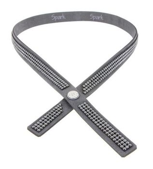 Naszyjnik choker Swarovski z kryształkami w kolorze Sparkle Grey Jet NMESH3HJ.jpg