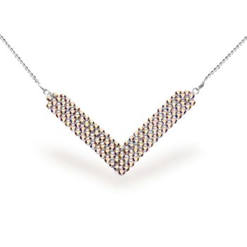 Naszyjnik Srebrny Spark Swarovski Classy V-shaped Aurore Boreale NMESHV4AB.jpg