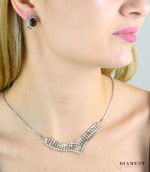 Naszyjnik Srebrny Swarovski Classy V-shaped Silk 'Złoty błysk' NMESHV4SL (1).JPG