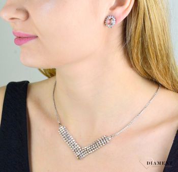 Naszyjnik Srebrny Swarovski Classy V-shaped Silk 'Złoty błysk' NMESHV4SL (2).JPG