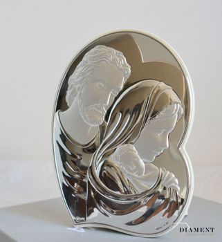 Srebrny obrazek z wizerunkiem Świętej Rodziny serce NO472014. Srebrny obrazek w kształcie serca ukazujący Świętą Rodzinę to niezwykle piękny drobiazg (5).JPG