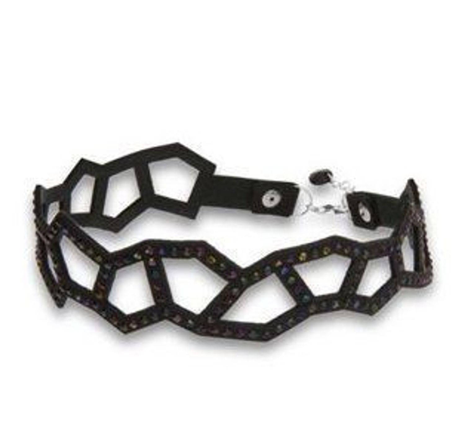 Naszyjnik typu choker z kryształkami Swarovski Cetus Rainbow Dark  NOCET1CZRD. Biżuteria ma dwa zastoso.jpg