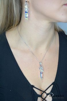 Naszyjnik Swarovski Pinea crystals w kolorach Aurore Boreale i Crystal NP6470AB to piękny długi naszyjnik w barwach AB. Biżuteria do ślubu (1).JPG