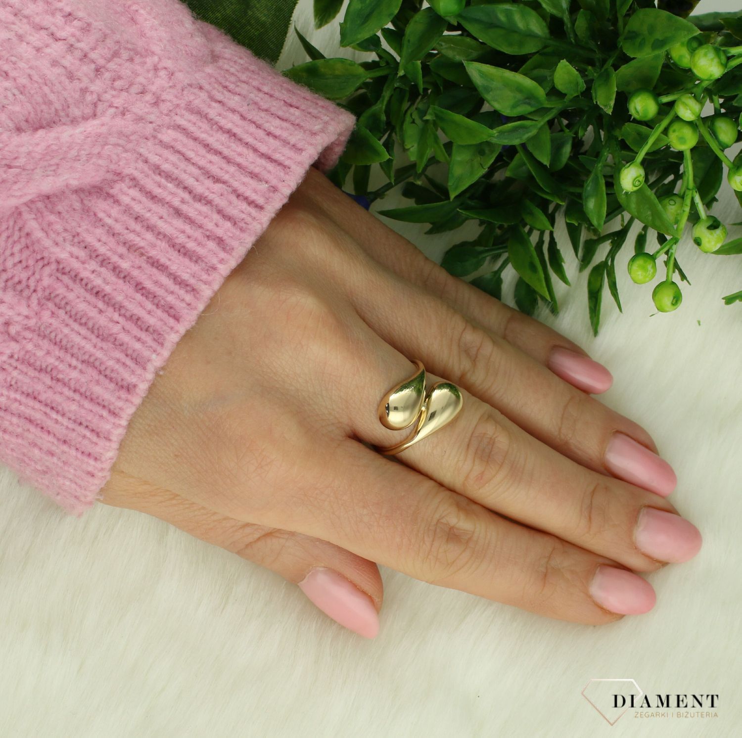 Złoty pierścionek damski 585 dwie łezki NRC0102-01. Złoty pierścionek damski. Pierścionek złoty próby 585. Złoty pierścionek damski klasyczny. Pierścionek złoty na prezent dla kobiety..jpg