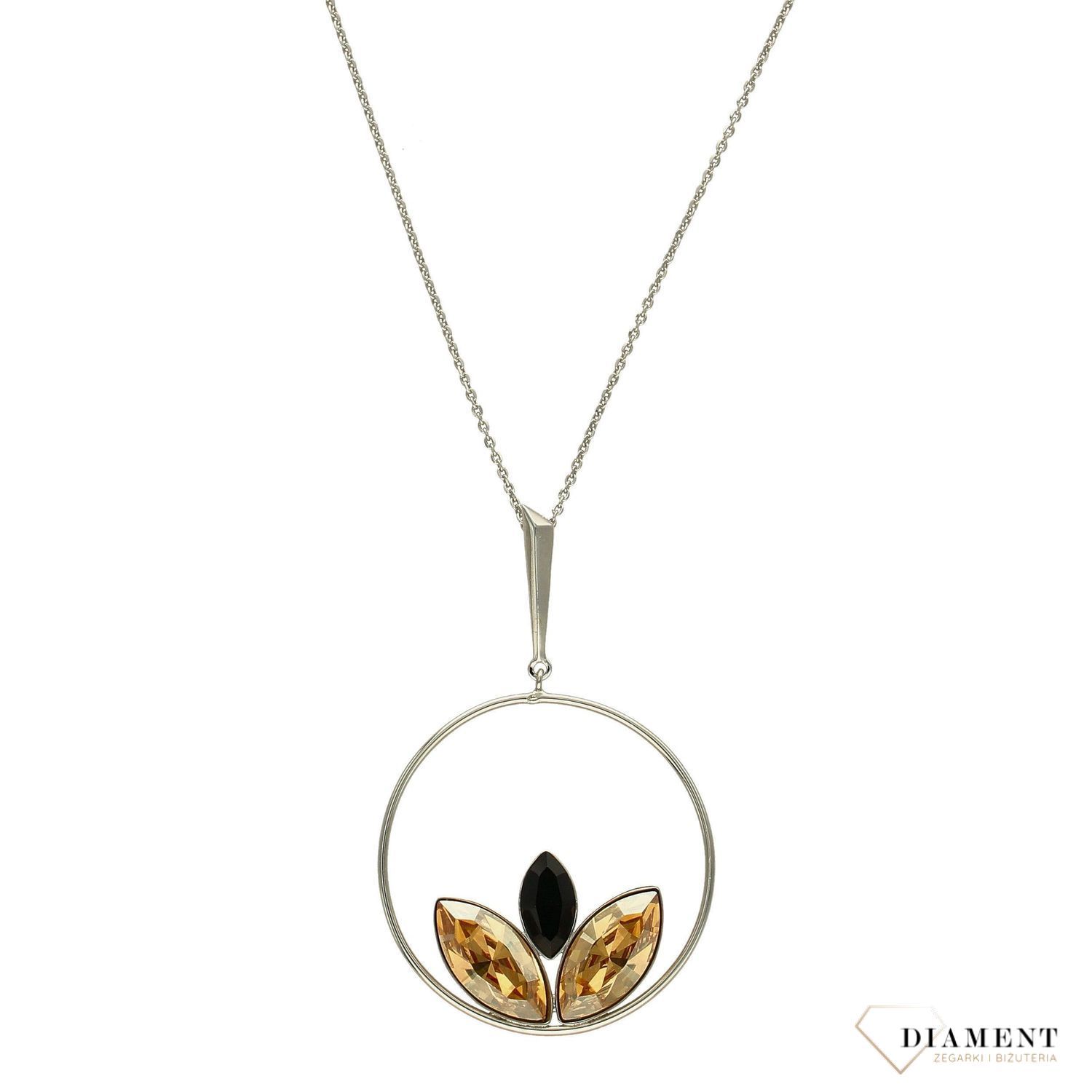 Naszyjnik damski Swarovski złoto czarny kwiat NRD42283JGS..jpg