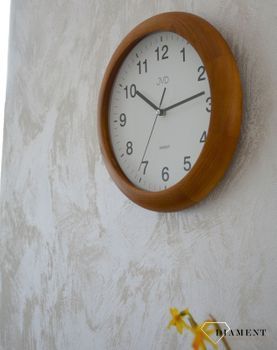 Zegar na ścianę drewniany JVD okrągły NS19020.11. Model zegara ścienne, który idealnie się sprawdzi jako ozdoba salonu, świetnie wygląda na ślu. Idealny (4).JPG