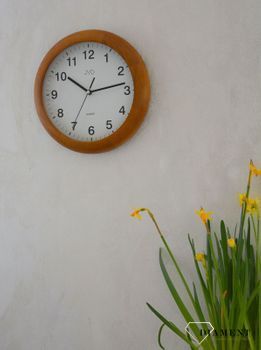 Zegar na ścianę drewniany JVD okrągły NS19020.11. Model zegara ścienne, który idealnie się sprawdzi jako ozdoba salonu, świetnie wygląda na ślu. Idealny (5).JPG