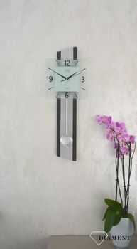 Zegar ścienny z wahadłem ze szkłem i szarym kolorem JVD NS19030.2 ✓ zegary ścienne w sklepie z zegarami Zegarki-Diament.pl  (5).JPG