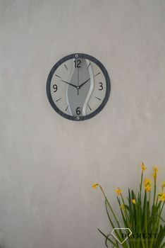 Nowoczesny zegar ścienny do salonu JVD okrągły NS19038. Zegar ścienny w okrągłej szklanej obudowie. Zegar ścienny z cyframi arabskimi i indeksami w kolorze czarnym. Zegar ścienny z płynącym sekundnikiem.  (7).JPG