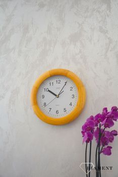 Zegar drewniany okrągły JVD w kolorze jasnego, ciepłego dębu NS7017.2 ✅ Zegar w okrągłej obudowie w kolorze jasnego dębu.  (7).JPG